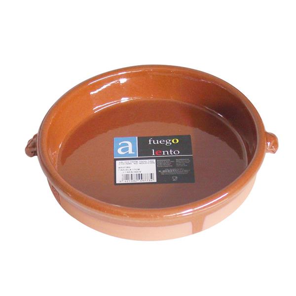 Cazuela barro redonda, sin asas, 17 cm. Fondo plano (Mín. 6