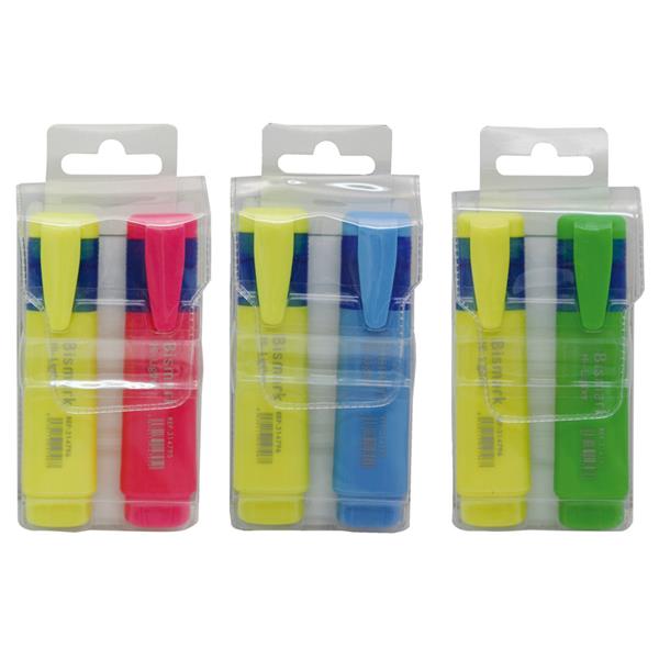 Pack 2 marcadores fluorescentes. Colores surtidos.