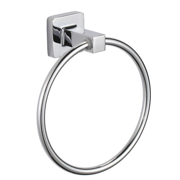 Acc. baño Lucca. Toallero anilla baño cinc cromado. Doble fi