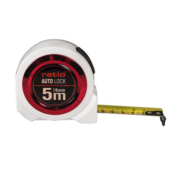 RATIO** FLEXOMETRO CINTA 19/5 MT.AUTO LOCK 