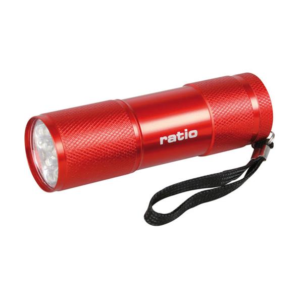 Mini linterna aluminio con 9 LEDS.