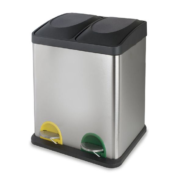 Cubo pedal cromado ecológico doble