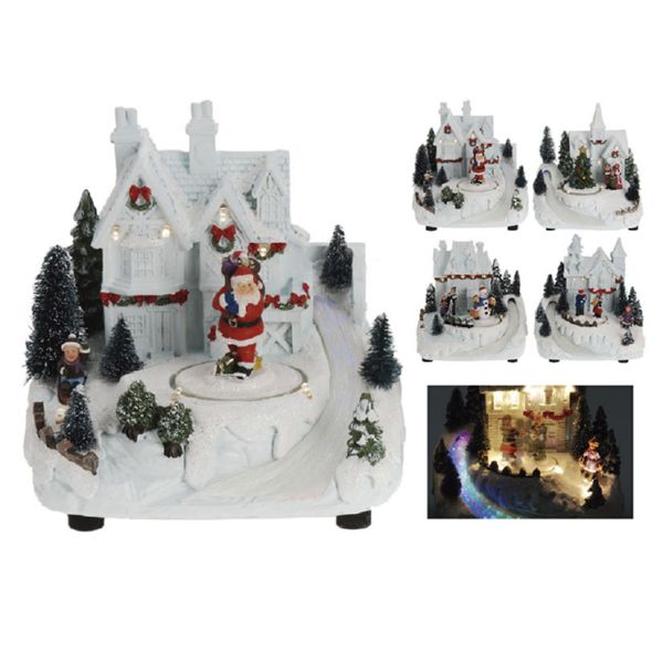 Escena navidad con movimiento diferentes figuras