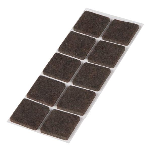 Fieltro marrón..10 uds. 20x20 mm.