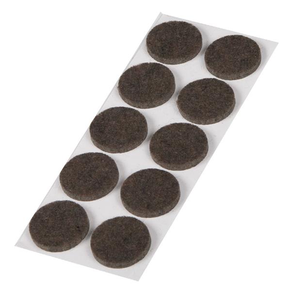 Fieltro marrón.10 uds. Ø 22 mm.