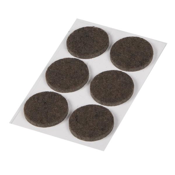 Fieltro marrón. 6 uds. Ø 28 mm.