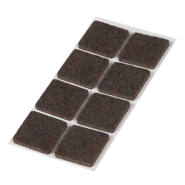 Fieltro marrón. 8 unid. 25x25 mm.