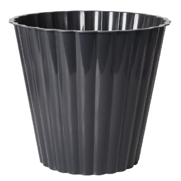 Papelera plástico negra. Diam.25 cm. Altura 27,5 cm
