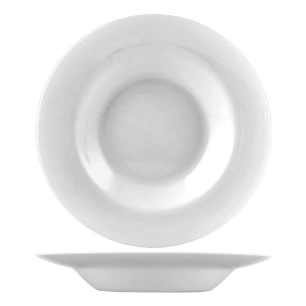 Plato opal Premiere pasta 28cm. blanco. (mín. 6 unidades)