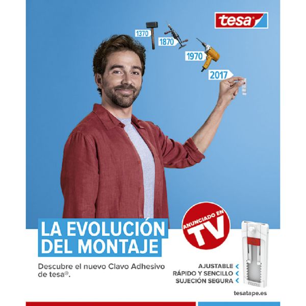 tesa®  Smart Mounting System - P/ Pared Pintada SMS Clavo Adhesivo hasta 0,5